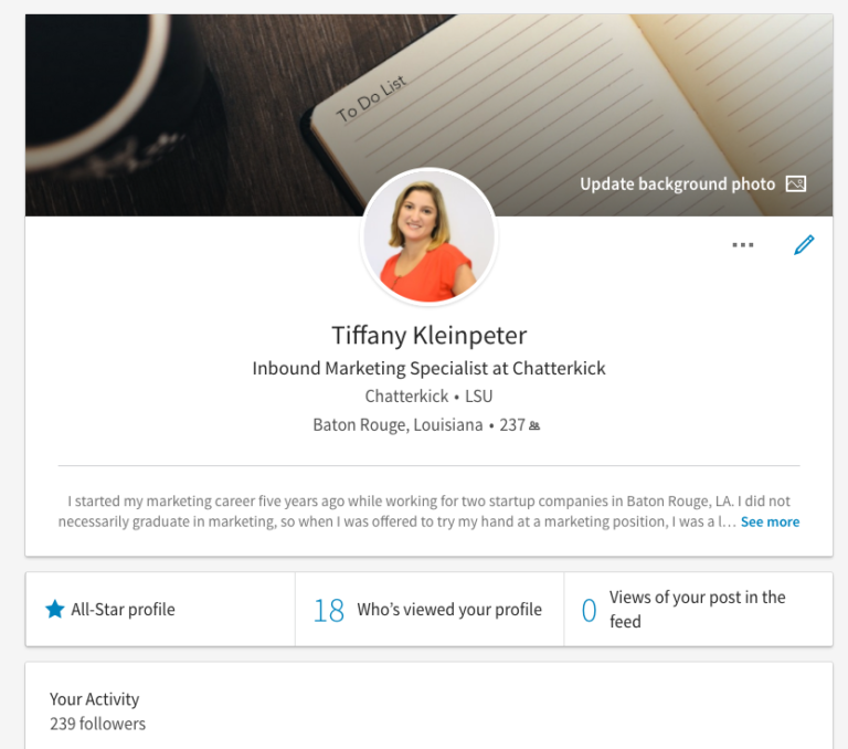 Linkedin Profile Template Chatterkick - Riset
