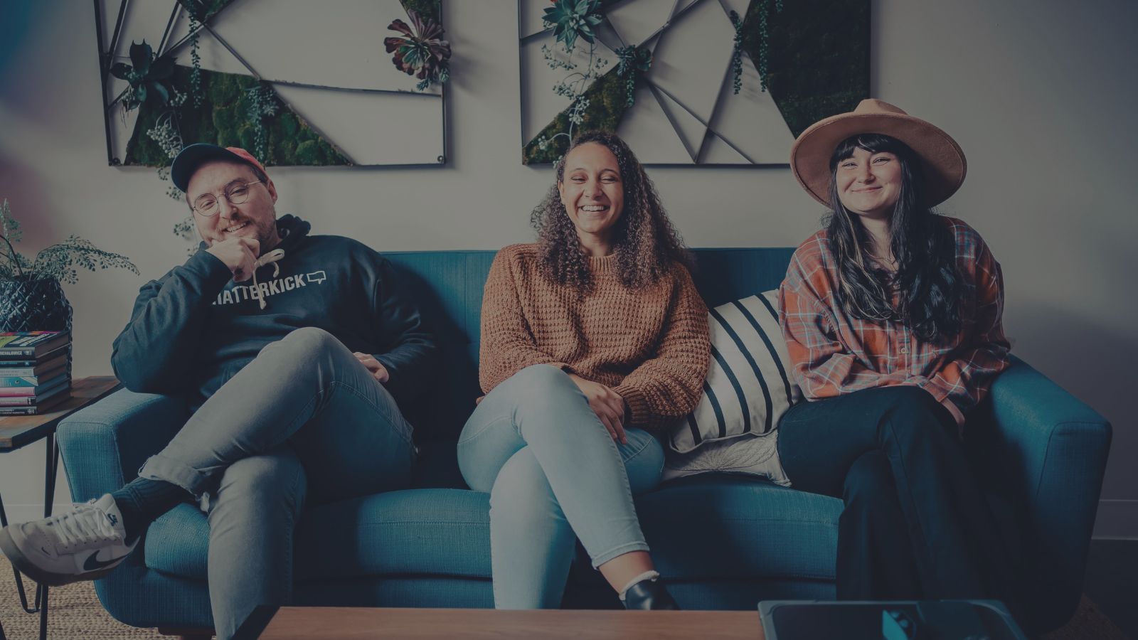marketing professionals sitting on a couch