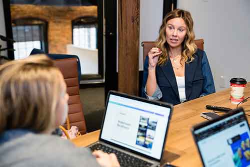 Coaching in a conference room